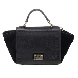 Black Leather And Suede Magnolia Park Top Handle Bag