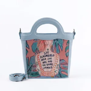 Blue Top Handle Handbag She remembered