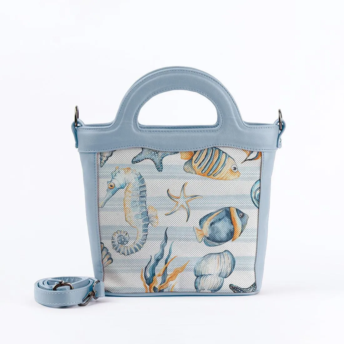 Blue Top Handle Handbag Underwater
