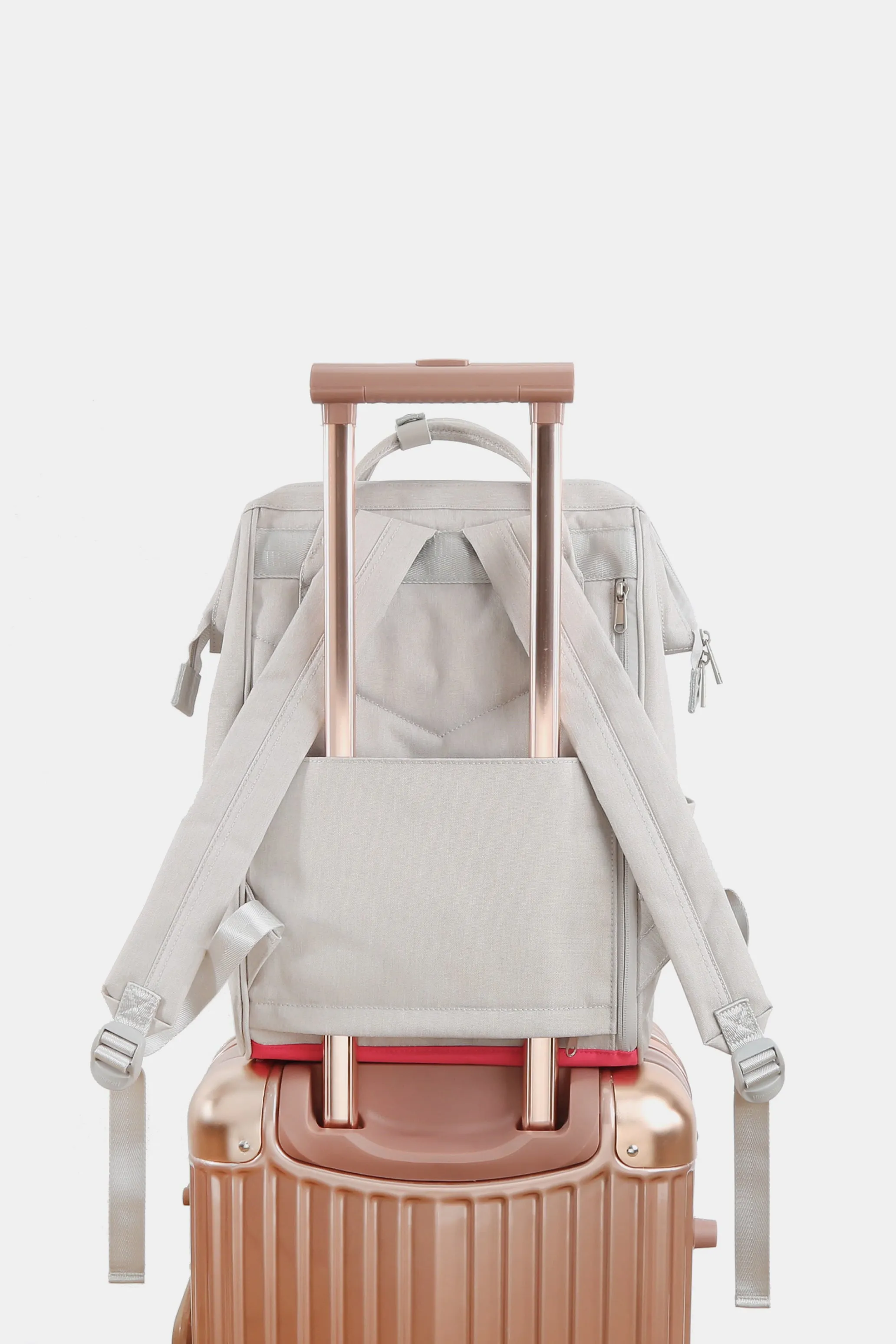 Himawari Contrast Waterproof Backpack Bag with External USB Port🟣🔴🔵⚪️🟢