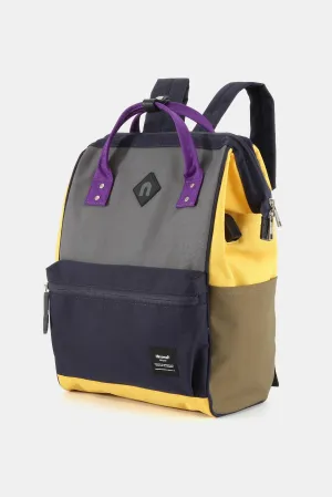 Himawari Contrast Waterproof Backpack Bag with External USB Port🟣🔴🔵⚪️🟢
