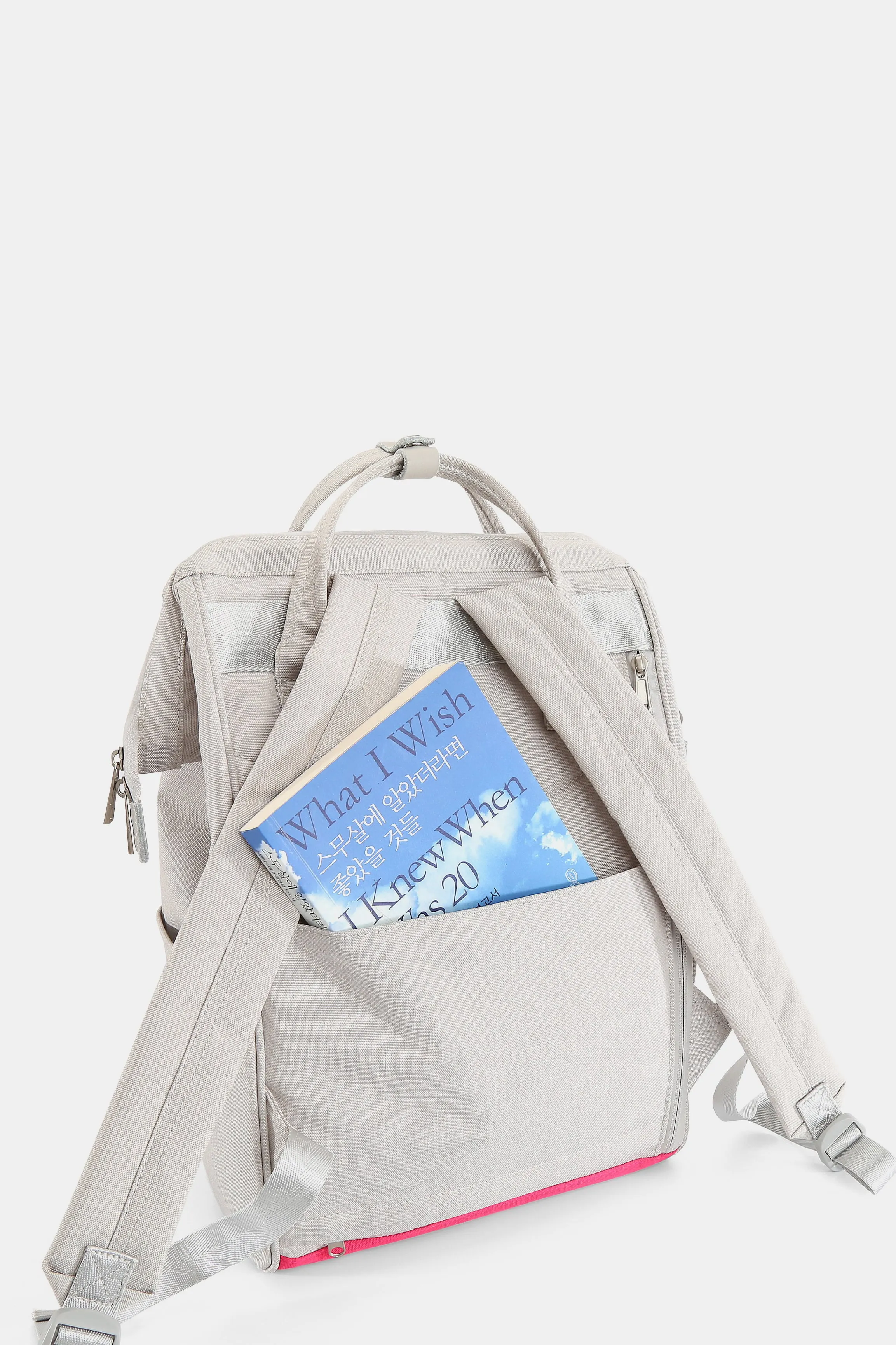 Himawari Contrast Waterproof Backpack Bag with External USB Port🟣🔴🔵⚪️🟢