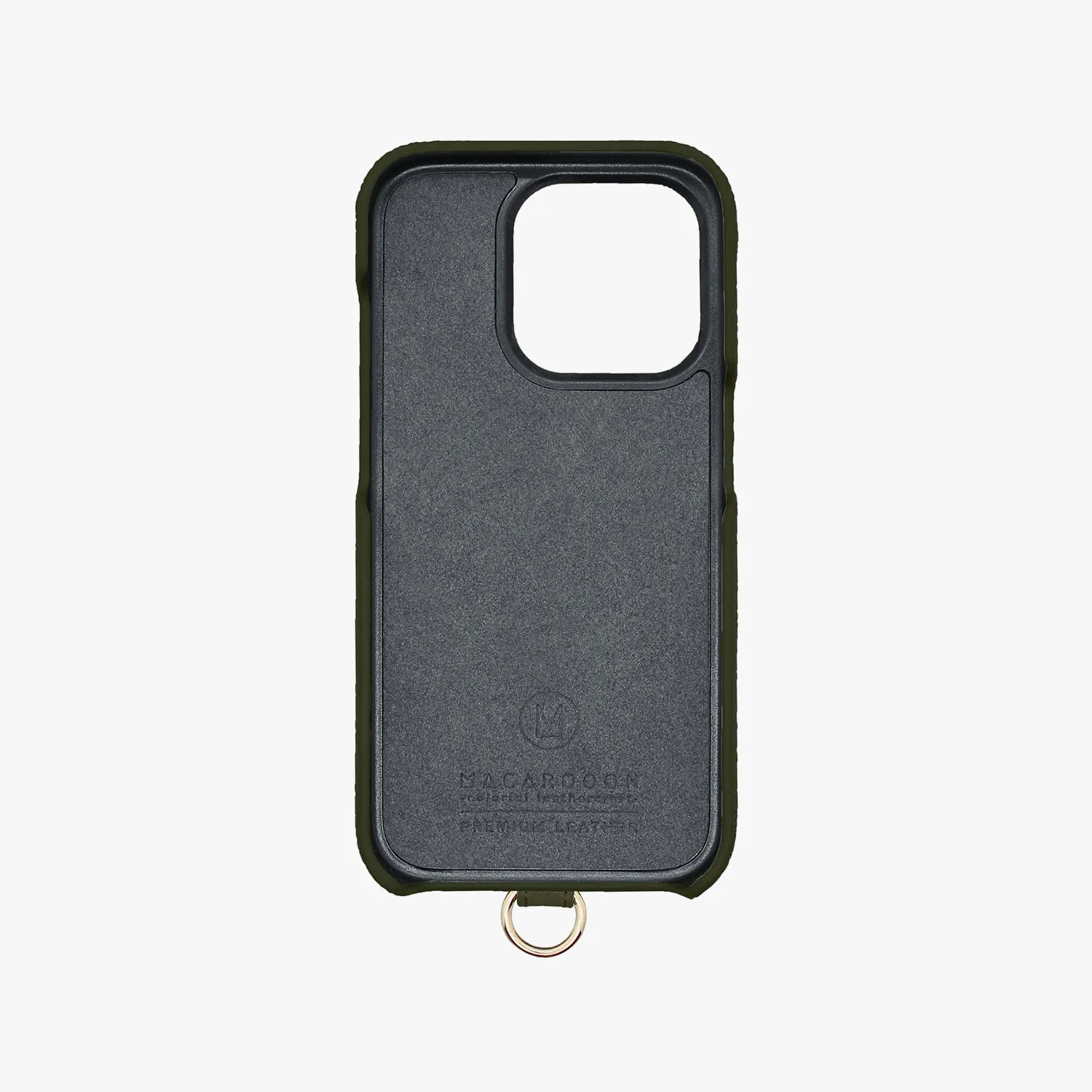 iPhone 15 Leather Sling Card Case with Crossbody Leather Strap