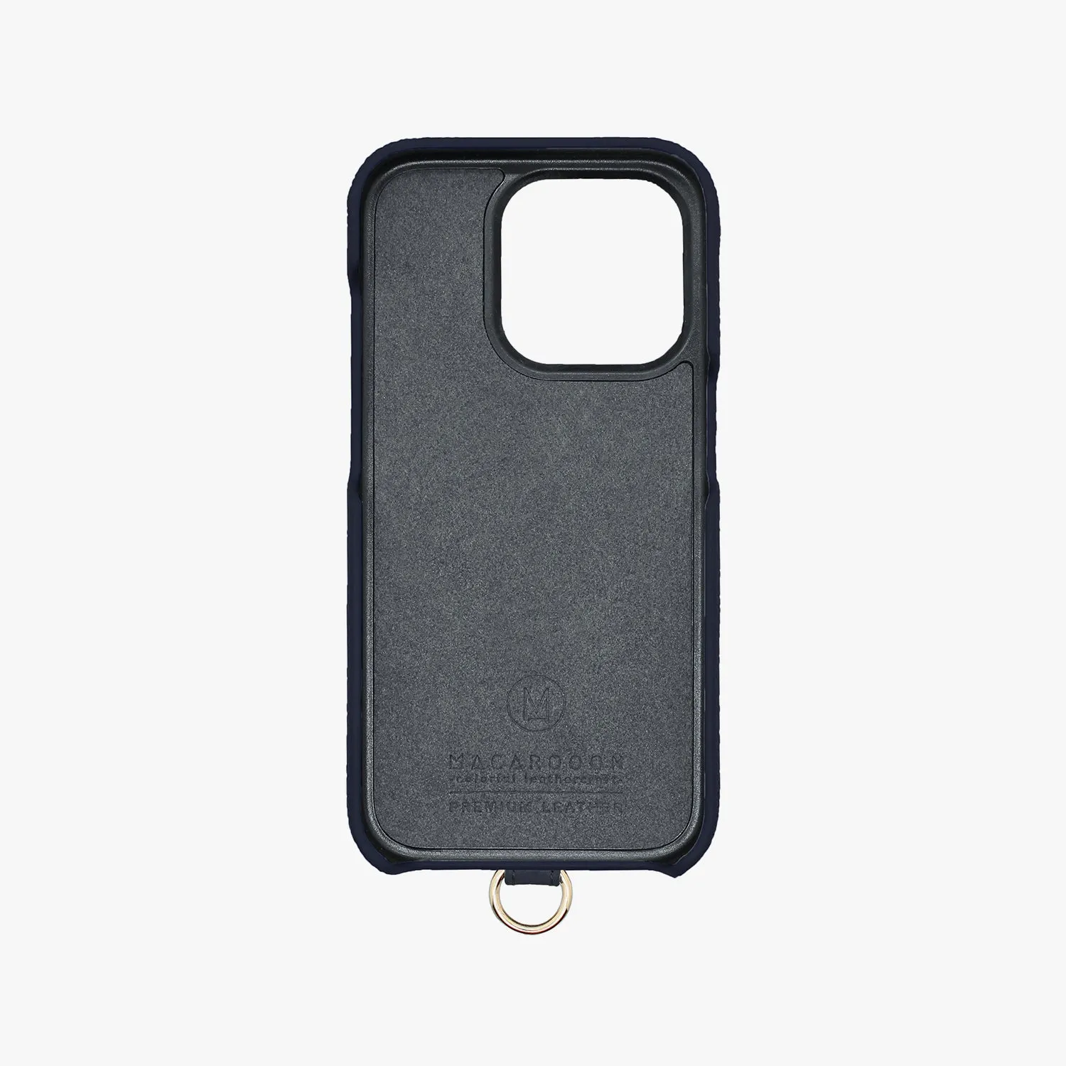 iPhone 15 Leather Sling Card Case with Crossbody Leather Strap