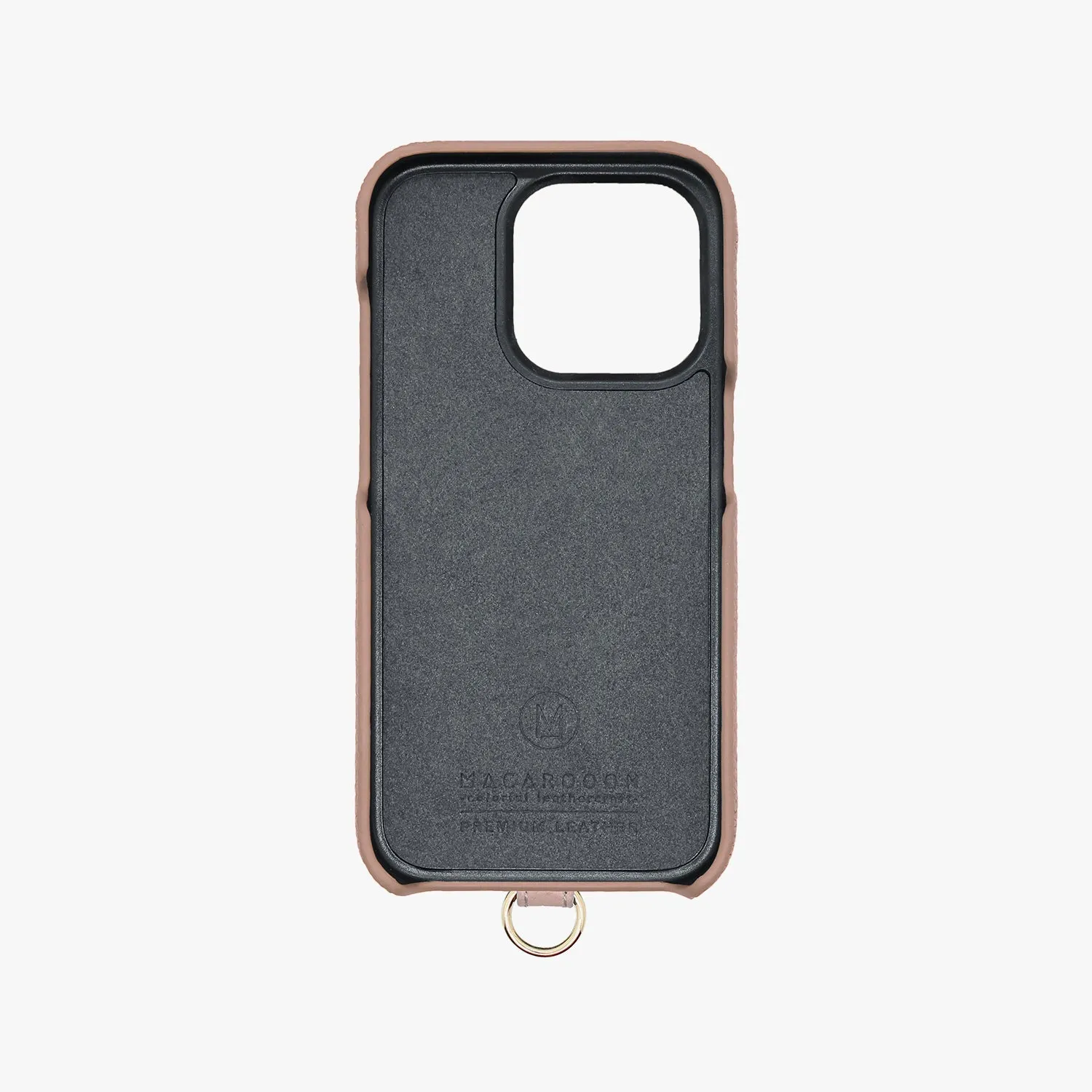 iPhone 15 Leather Sling Card Case with Crossbody Leather Strap