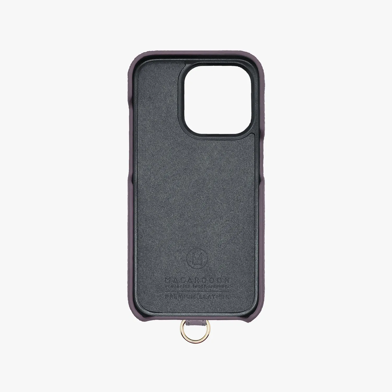 iPhone 15 Leather Sling Card Case with Crossbody Leather Strap