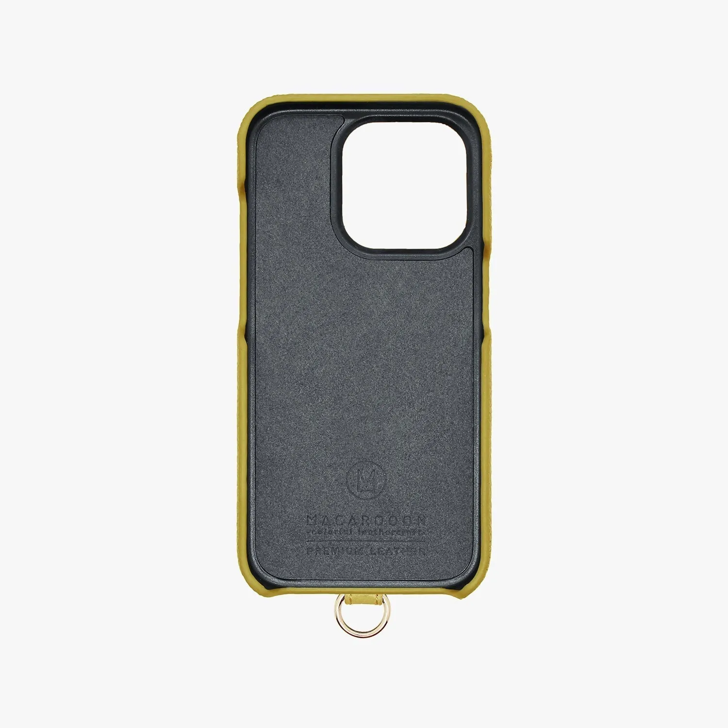 iPhone 15 Leather Sling Card Case with Crossbody Leather Strap