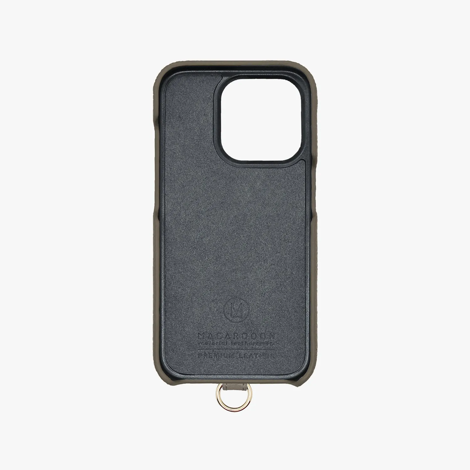 iPhone 15 Leather Sling Card Case with Crossbody Leather Strap