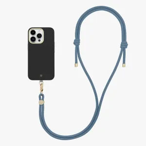 iPhone 16 Plus Leather MagSafe Case with Crossbody Rope Strap