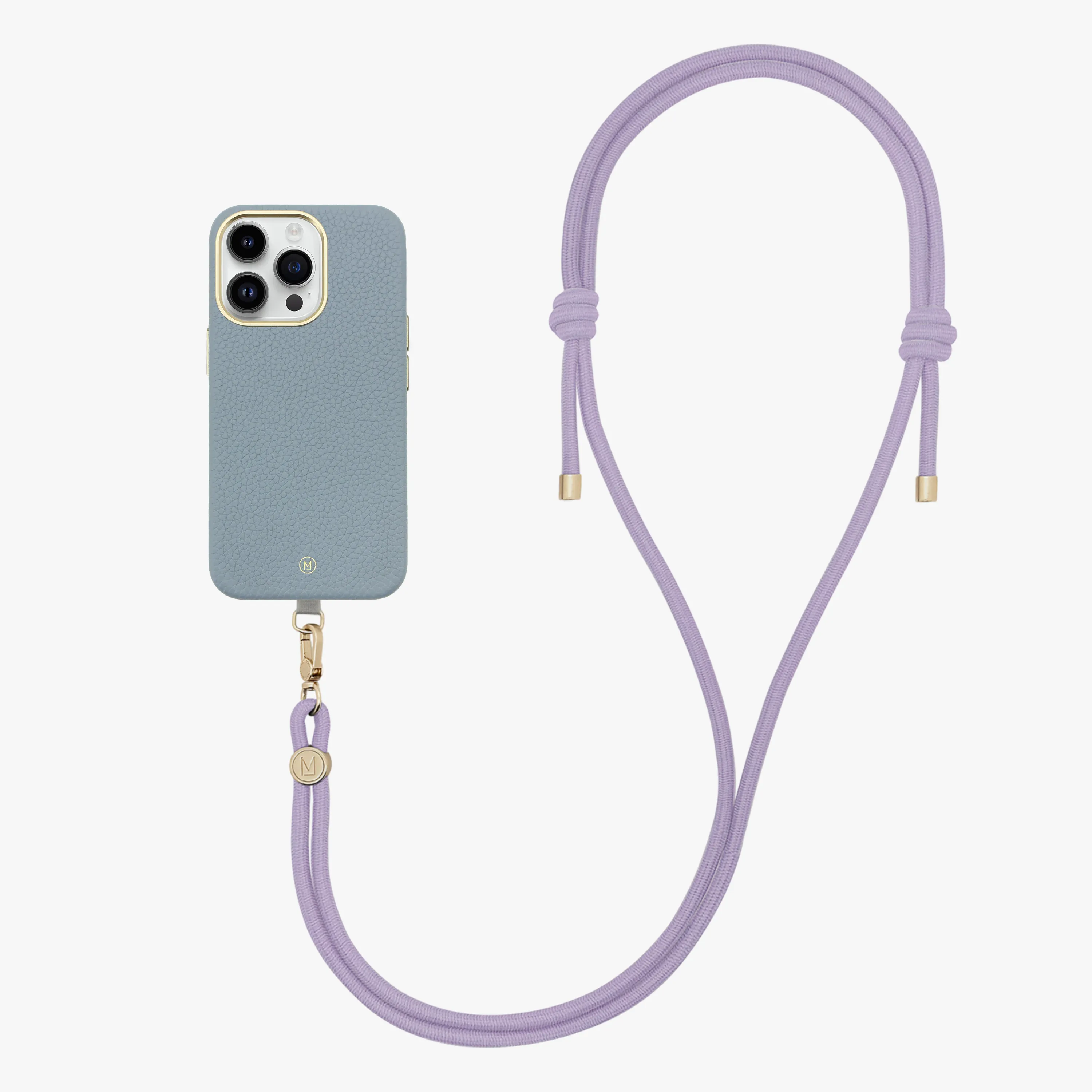 iPhone 16 Plus Leather MagSafe Case with Crossbody Rope Strap