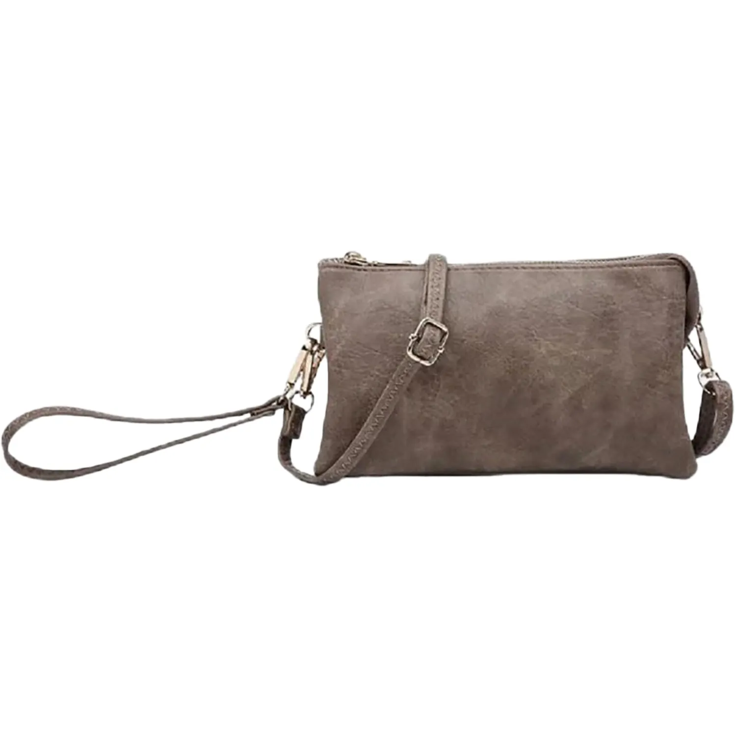 Jen & Co. Riley Monogrammable 3 Compartment Crossbody Dark Chocolate Synthetic
