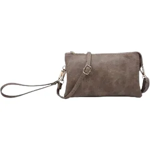 Jen & Co. Riley Monogrammable 3 Compartment Crossbody Dark Chocolate Synthetic