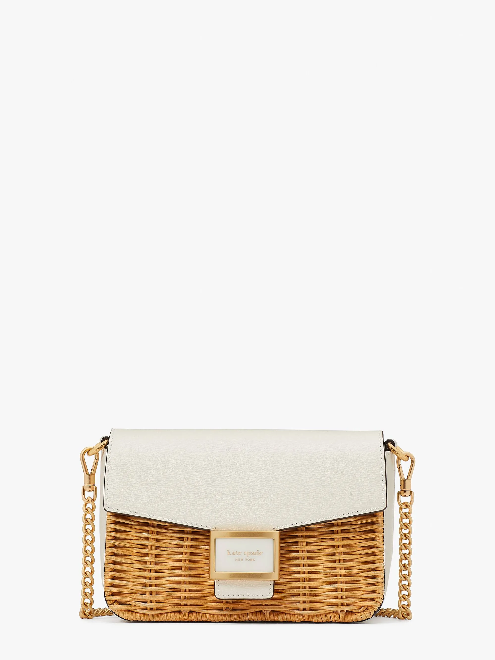 KATY WICKER FLAP CHAIN CROSSBODY