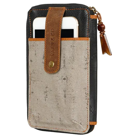 Vaan & Co VC VG1001 Prism Grey Cellphone Crossbody Wallet